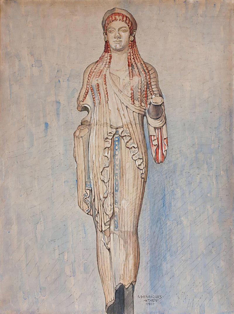 Kore (Akropolis Museet Inv. 685) by Marie Henriques, 1911 — digital art print download
