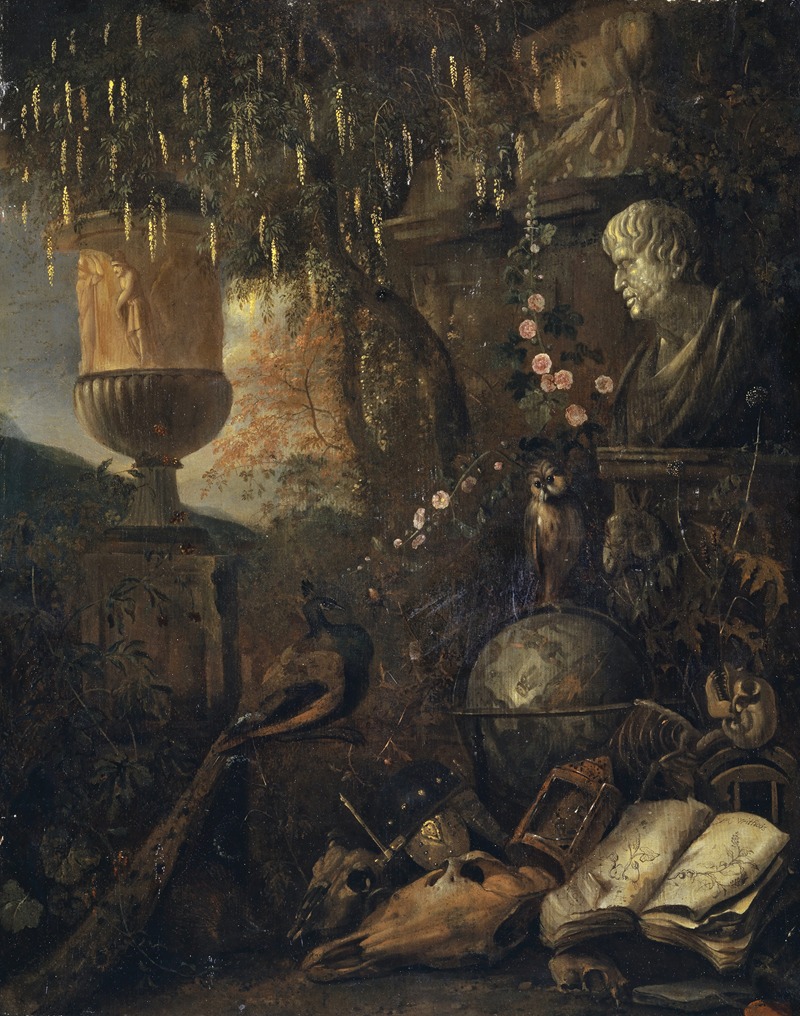 Philosophisches Vanitas-Stillleben by Matthias Withoos Amersfoort, 1627–1703 — digital art print download