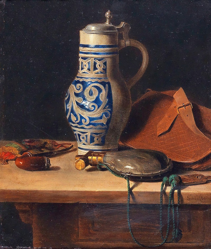 Still Life With Pitcher And Powder Flask by Max Schödl — digital art print download
