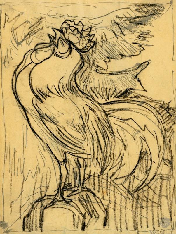 Kraaiende haan by Тео ван Хойтема, 1901 — digital art print download