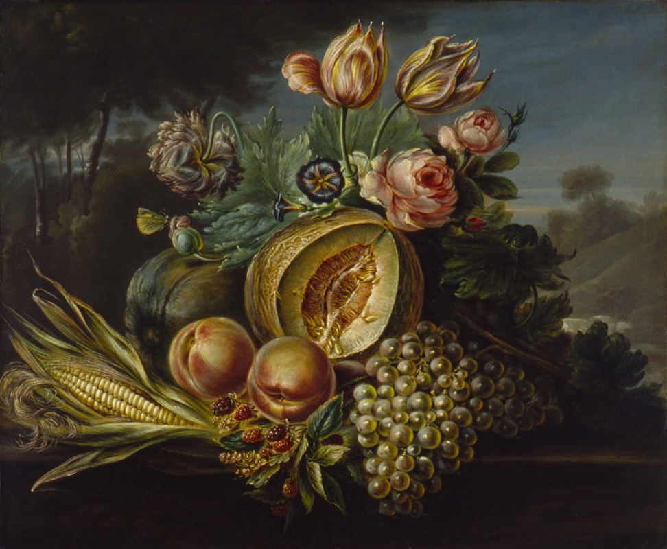 Still Life with Fruit and Flowers — Корнелиус де Бит