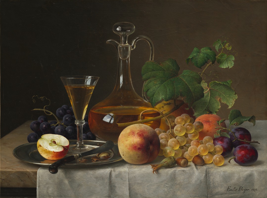 Still Life with Fruit by Emilie Preyer, 1873 — digital art print download