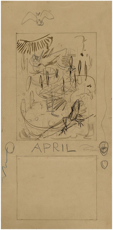 Salamander in het water, april by Тео ван Хойтема, 1901 — digital art print download