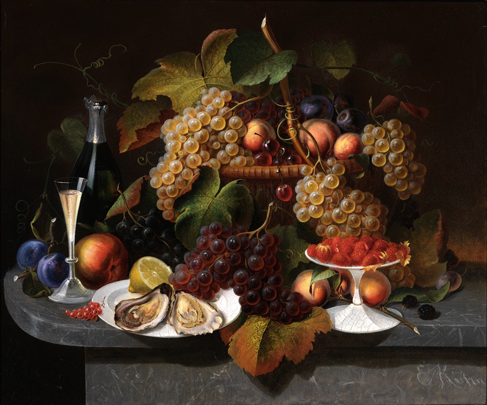 Still Life with Fruit, Oysters, and Wine — Everhart Kuhn