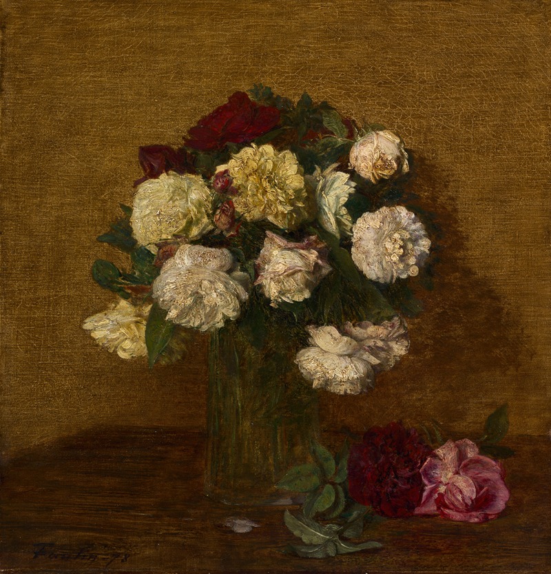 Roses In A Vase by Анри Фантен-Латур, 1878 — digital art print download