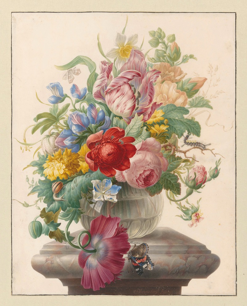 Bloemen in vaas met Atalanta — Herman Henstenburgh