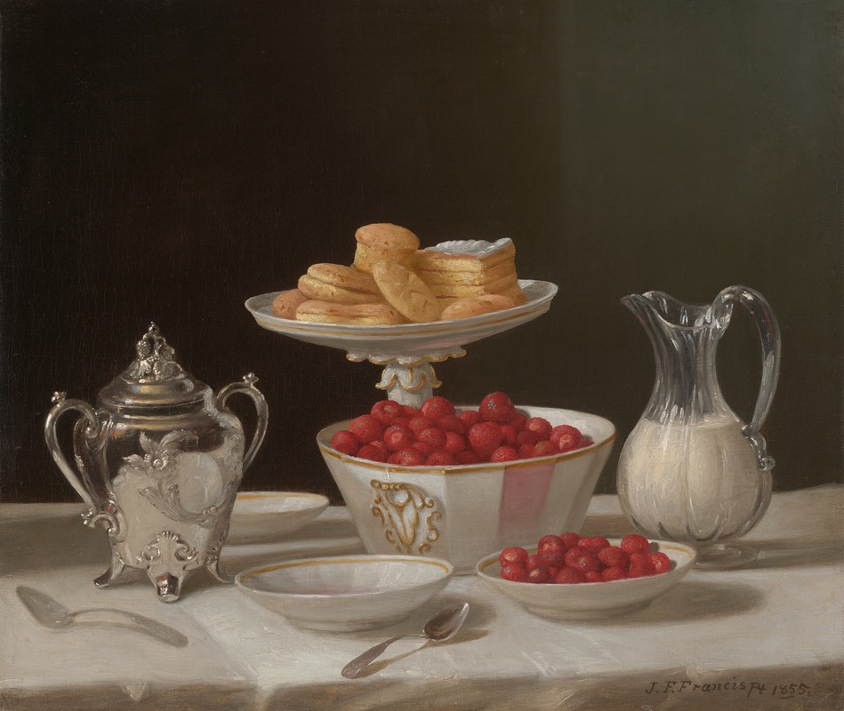 Dessert Still Life by Джон Ф. Фрэнсис, 1855 — digital art print download