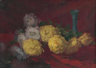 Chrysanthemums on the table by Людовит Чордак, 1925 — digital art print download