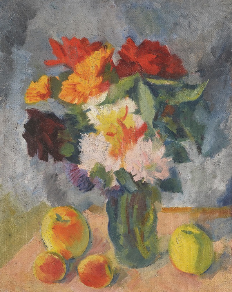 Flowers And Apples by Nikolai Andreevich Tyrsa — digital art print download