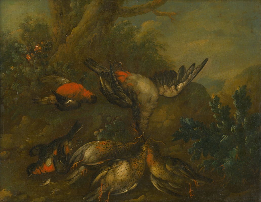 Still Life with Dead Birds by Philipp Ferdinand de Hamilton, 1720–1730 — digital art print download