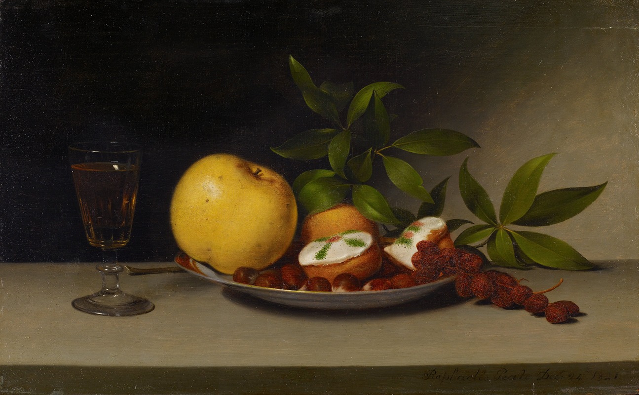 Still Life with Fruit, Cakes and Wine by Рафаэль Пил, 1821 — digital art print download