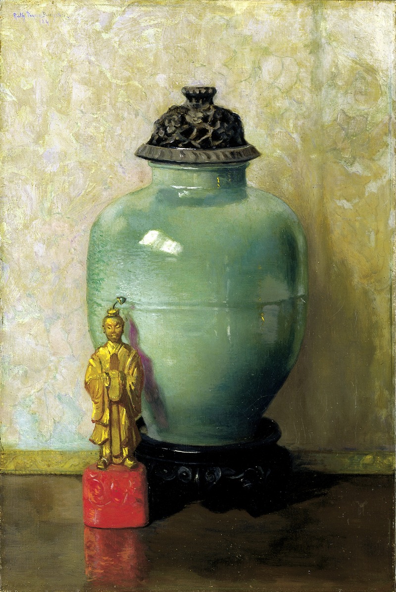Green Chinese Jar by Ruth Payne Burgess, 1924 — digital art print download