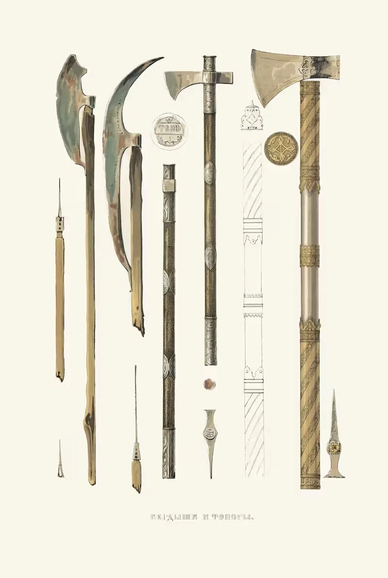 Бердыши и топоры by Фёдор Григорьевич Солнцев, 1849 - 1853 — digital art print download