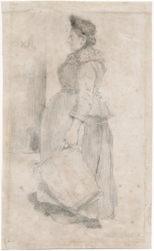 Staande vrouw met mand in haar hand — Matthijs Maris