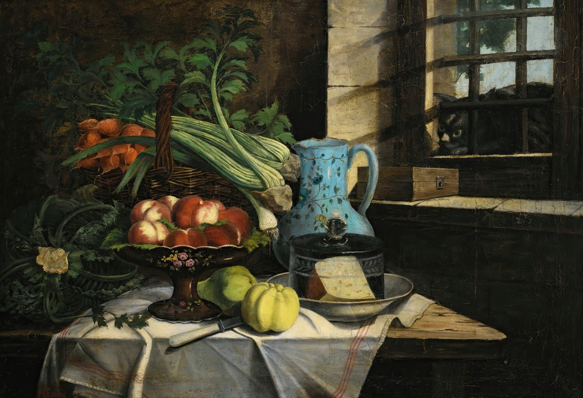 Still life with cat by Adèle Evrard — digital art print download