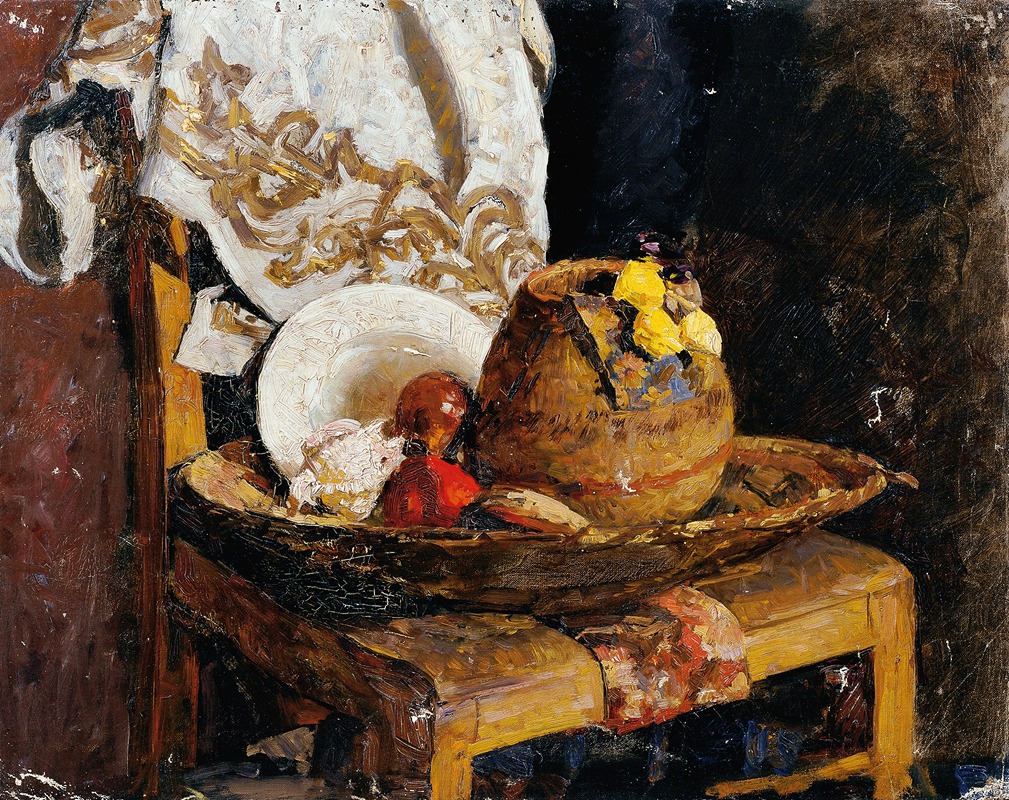 Stillleben mit krug und früchten — Alexander Rothaug
