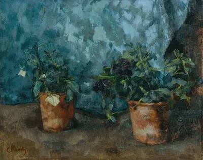 Stillleben mit Blumentöpfen by Carl Schuch, 1890 — digital art print download