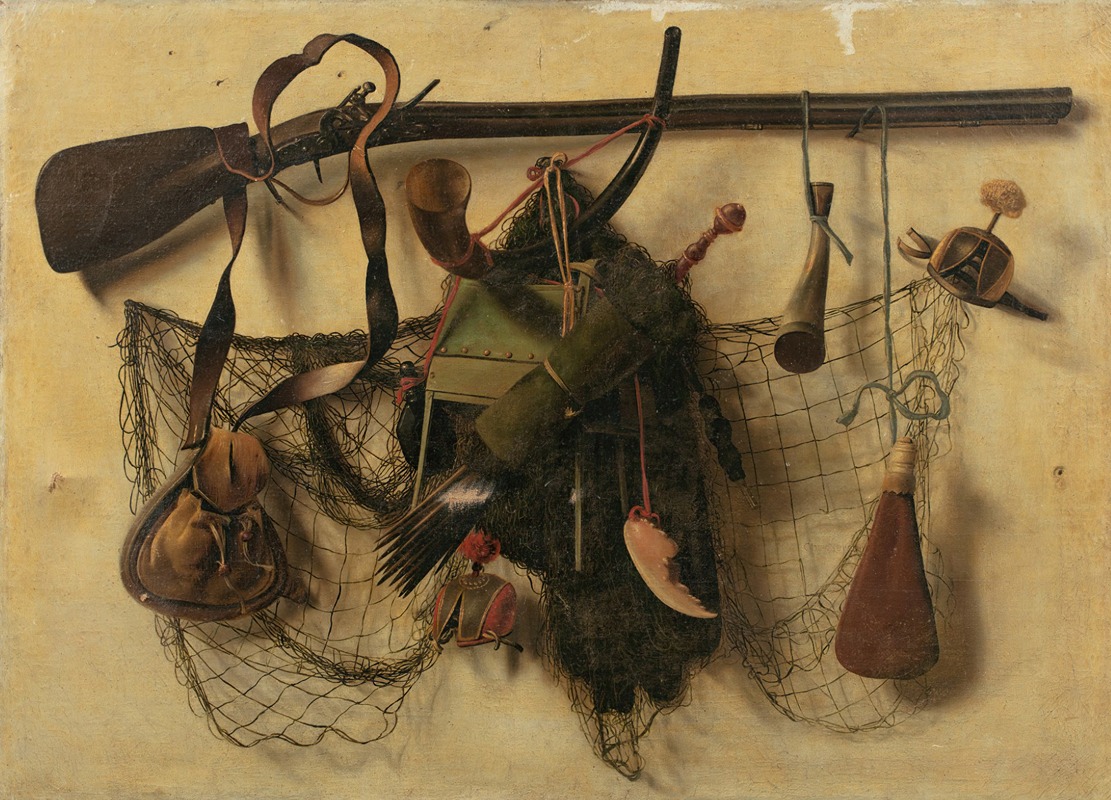 Still life with falconry instruments by Христофель Пирсон — digital art print download