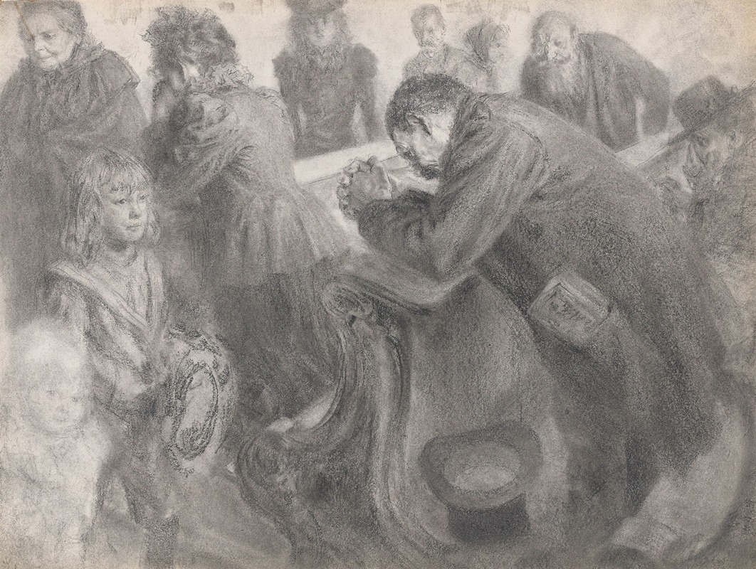 At church by Адольф фон Менцель — digital art print download