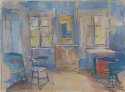 Interior from Einabu in Foldal by Харриет Бакер, 1920 — digital art print download