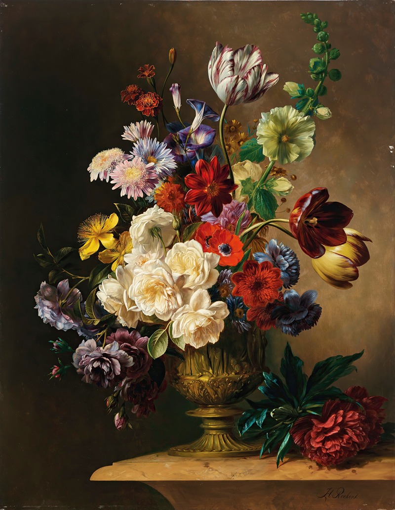 Still life with summer flowers by Hendrik Reekers — digital art print download