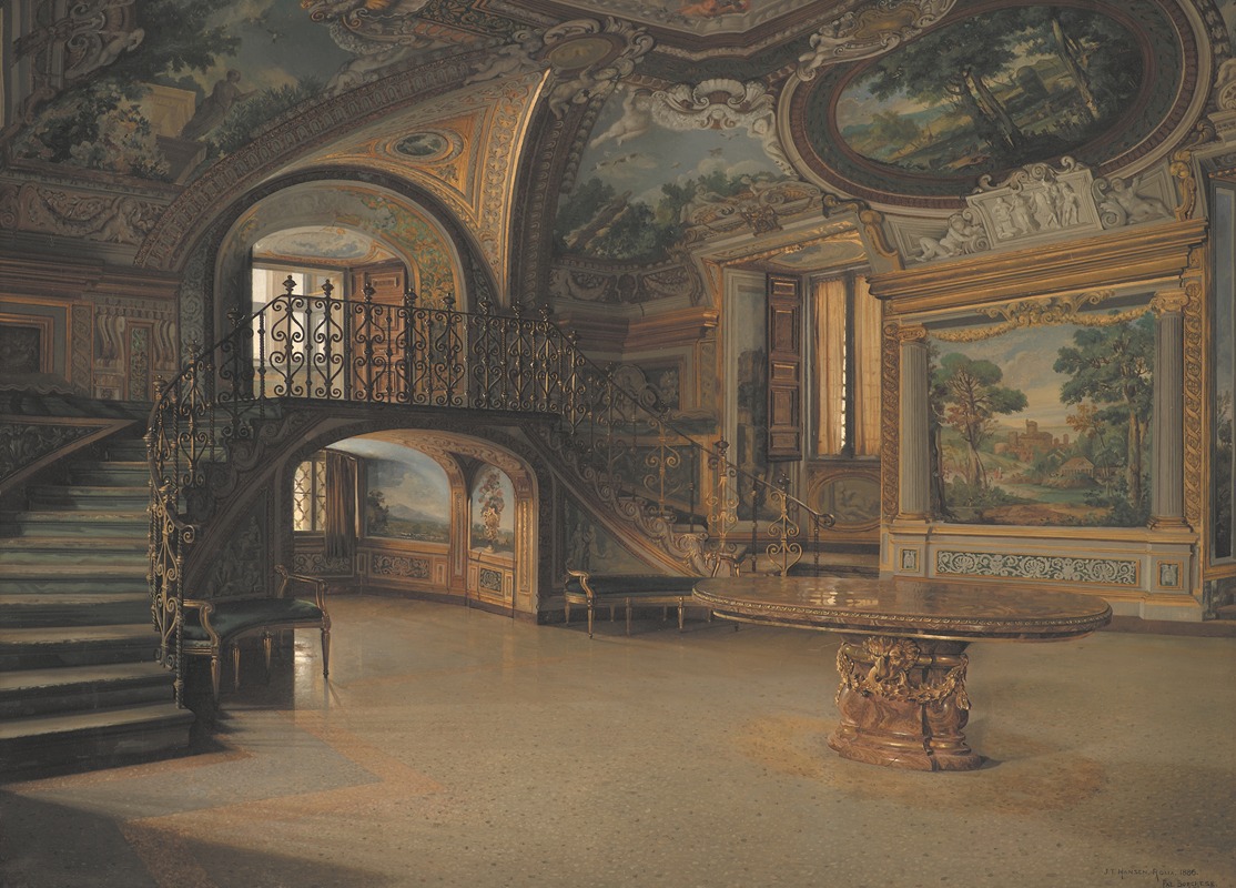 En sal i Palazzo Borghese — J.Th. Hansen