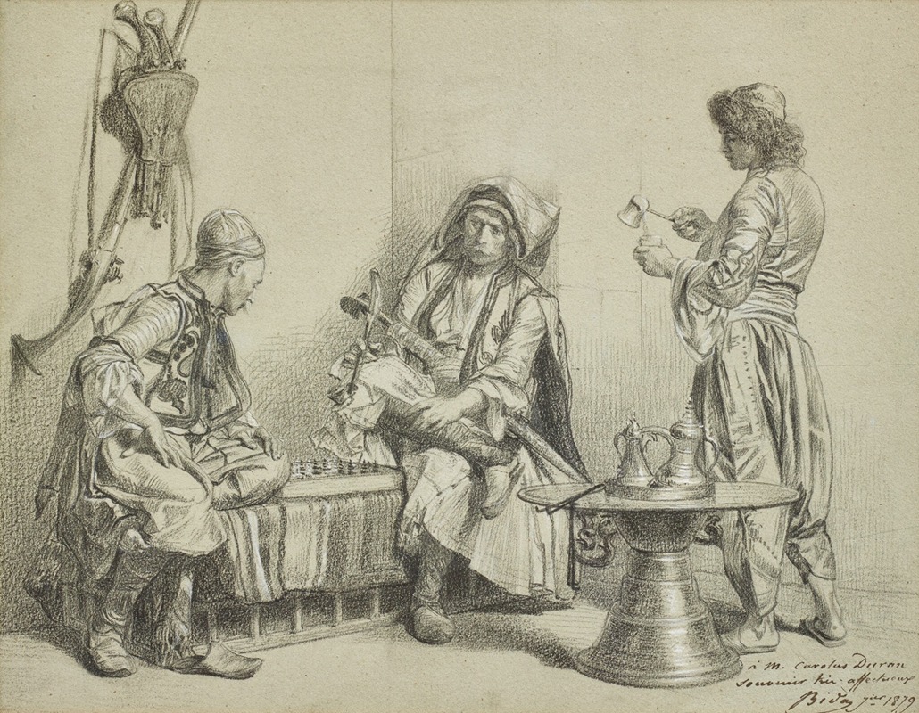 The Chess Players by Alexandre Bida, 1879 — digital art print download