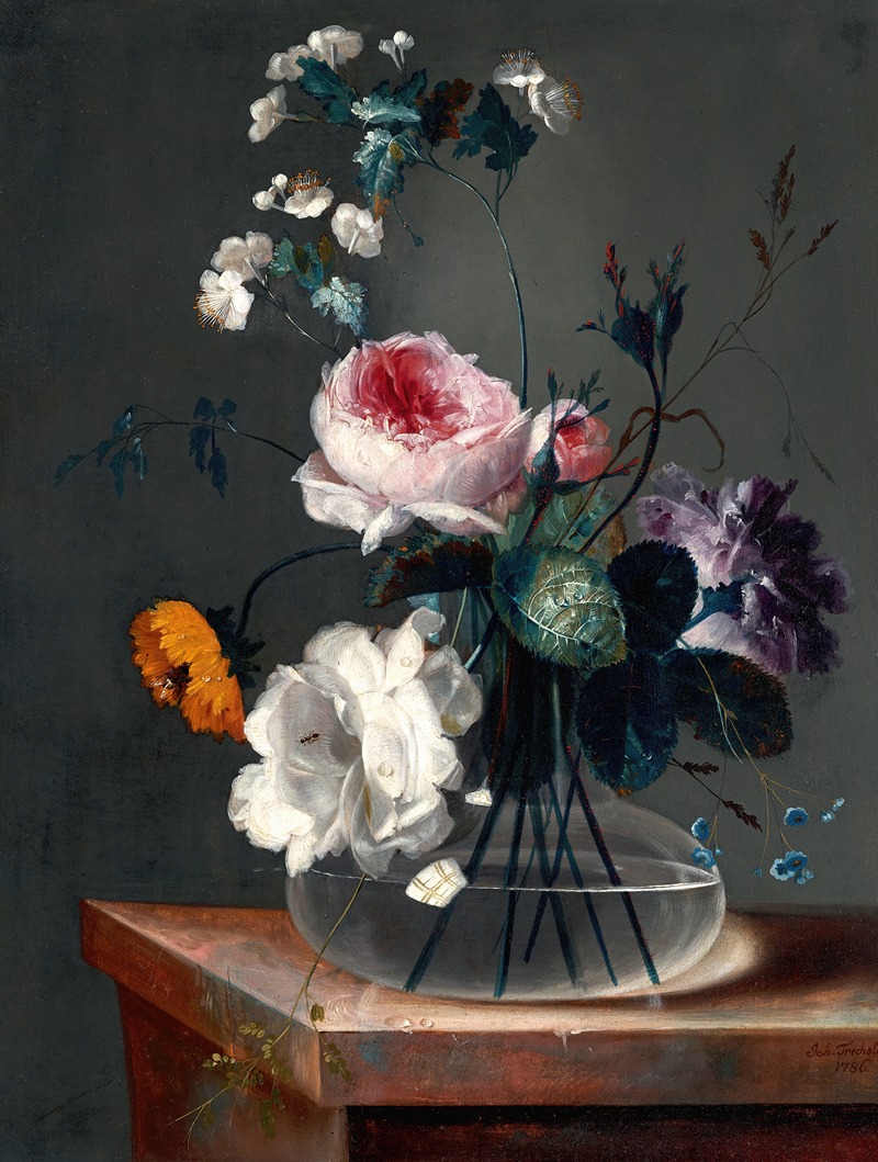 Blumenstillleben by Иоганн Баптист Дрекслер, 1786 — digital art print download