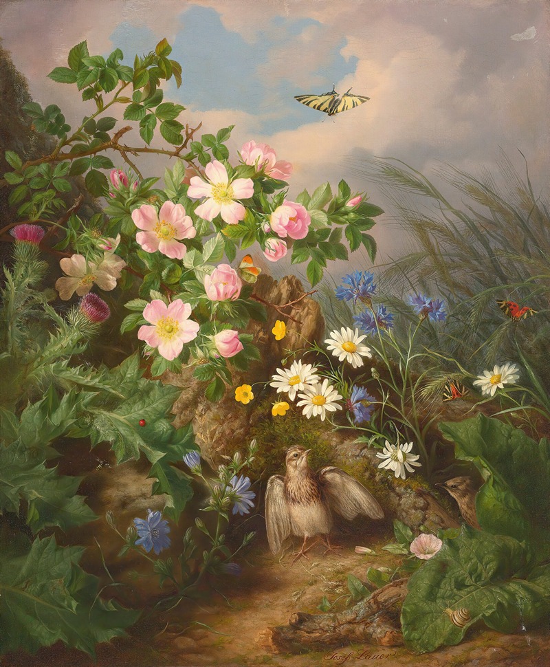 Still life with bird by Josef Lauer — digital art print download