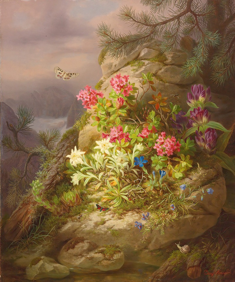 Still life with snail by Josef Lauer — digital art print download