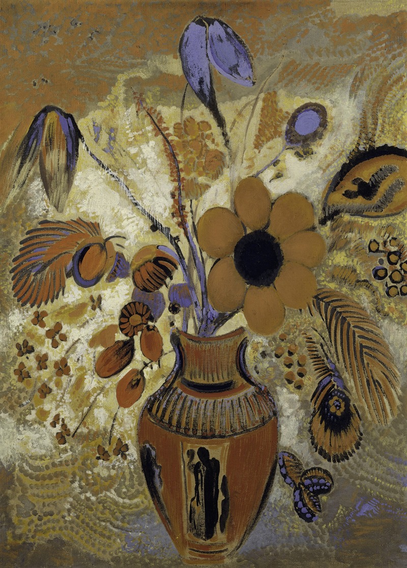 Etruscan Vase with Flowers by Одилон Редон, 1900–1910 — digital art print download