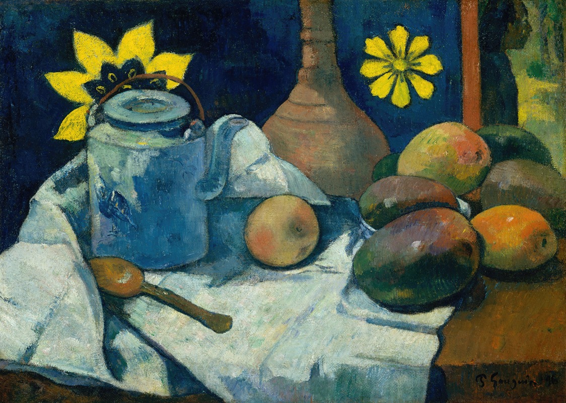 Still Life with Teapot and Fruit — Paul Gauguin