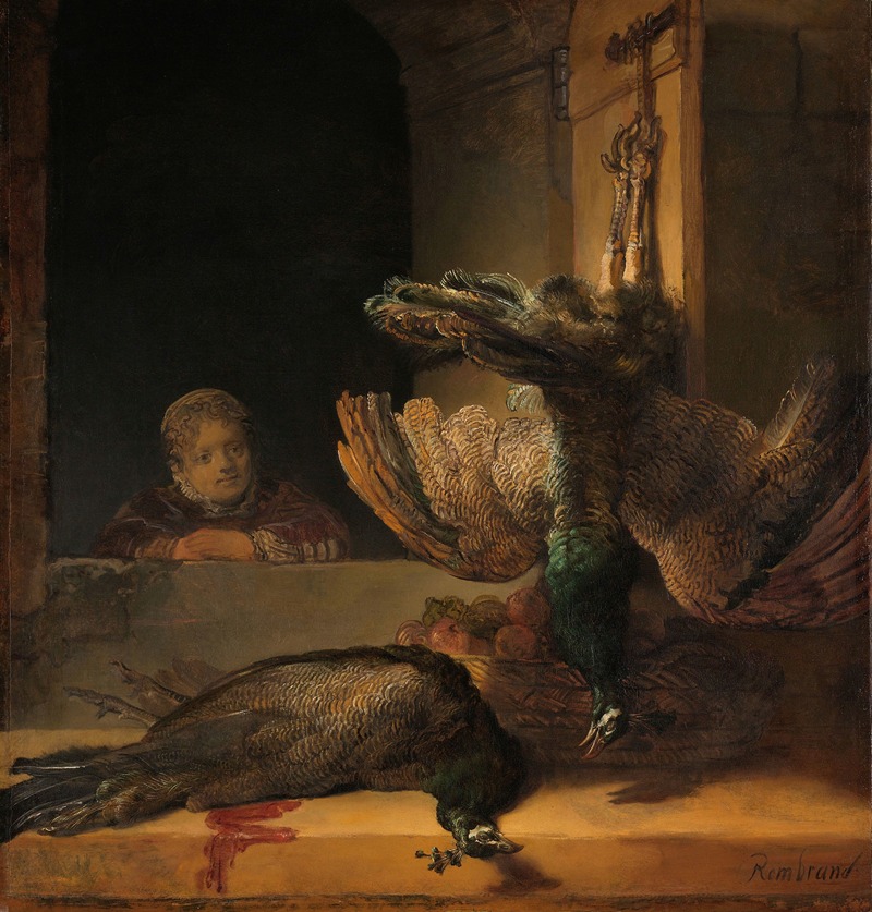 Still Life with Peacocks by Рембрандт ван Рейн, c. 1639 — digital art print download
