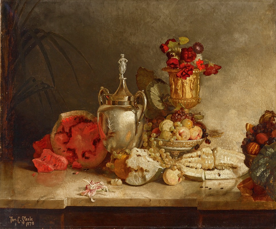Still Life of Fruit and Urn — Theodore Clement Steele