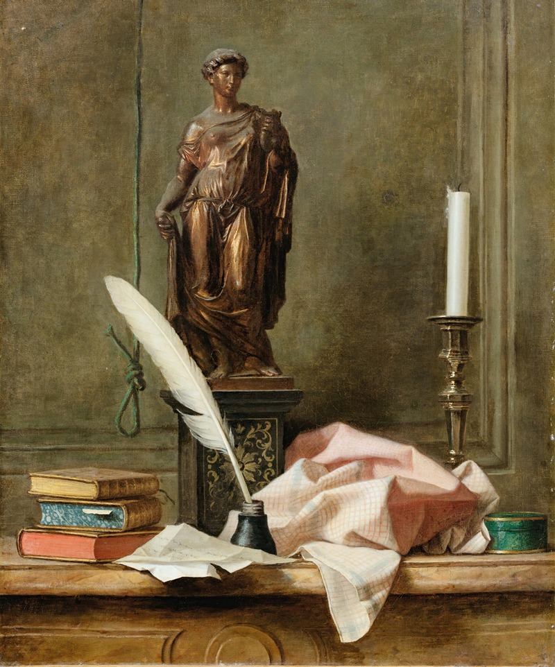 Still life with a statue and an inkwell — Thomas Germain Joseph Duvivier