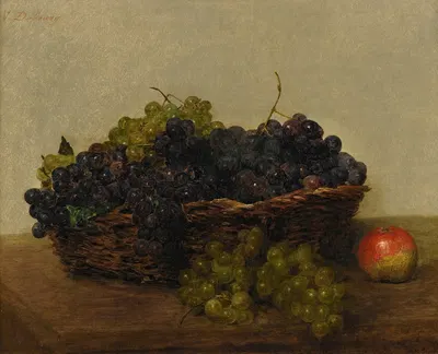 Basket with grapes by Victoria Fantin-Latour — digital art print download