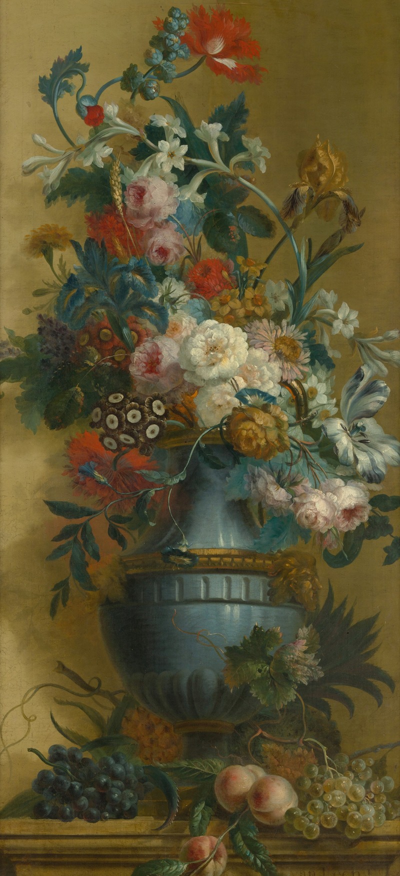 Flowers in a Blue Vase by Виллем ван Лин — digital art print download