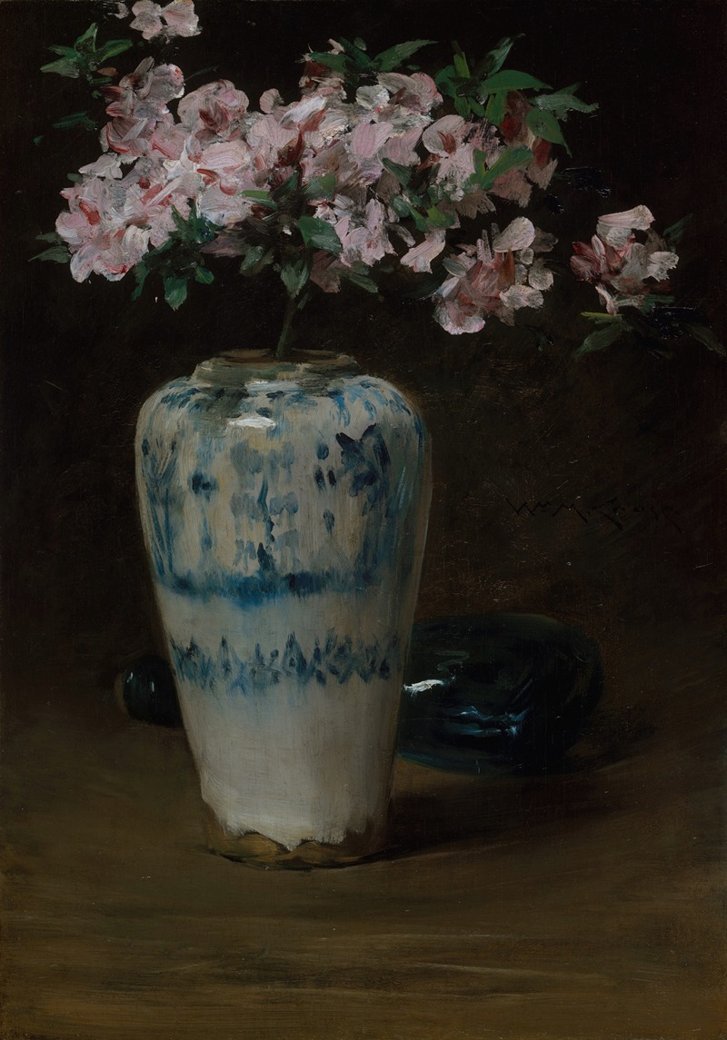 Pink Azalea, Chinese Vase by Уильям Мерритт Чейз — digital art print download