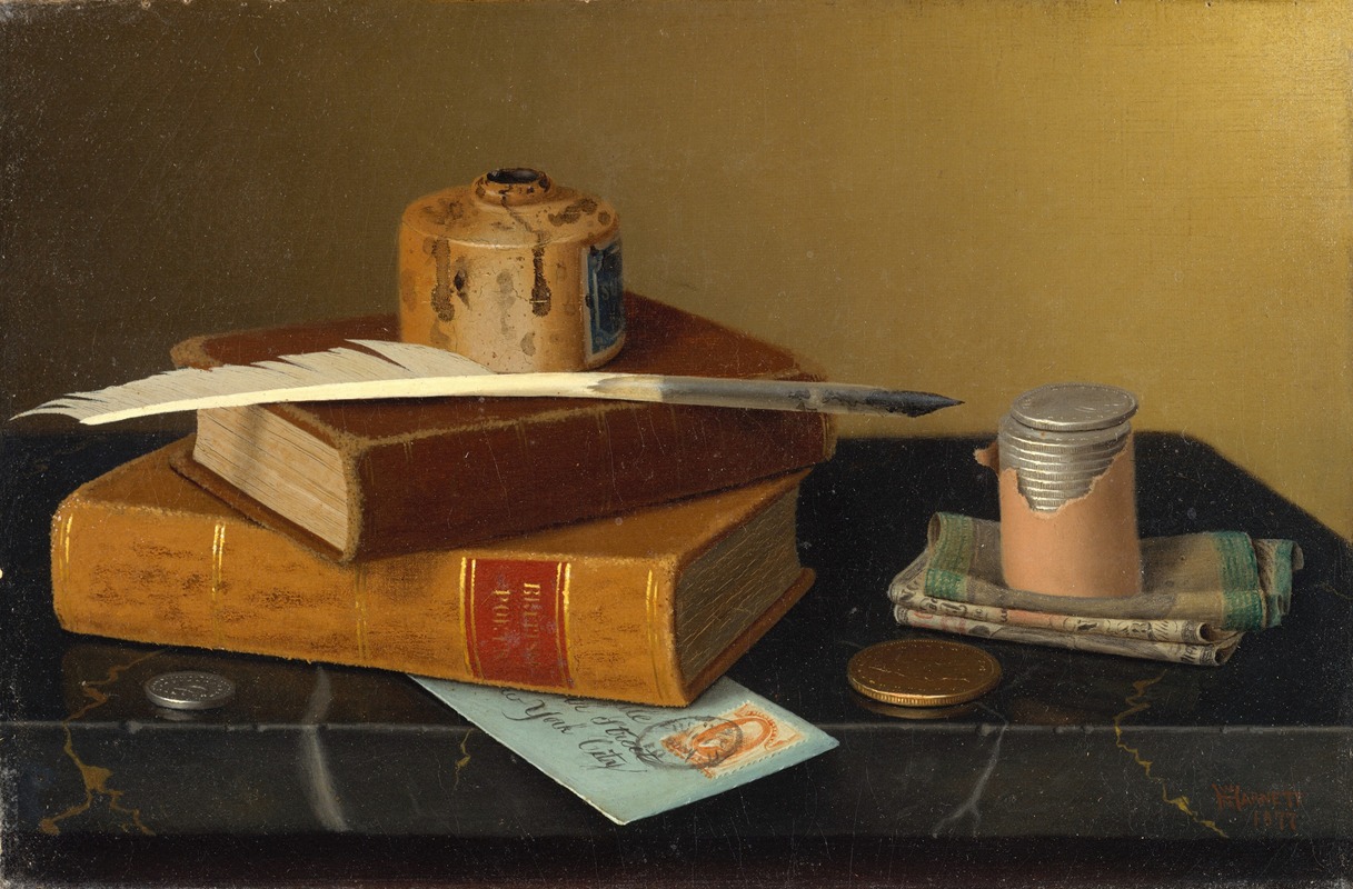 The Banker's Table by William Michael Harnett, 1877 — digital art print download