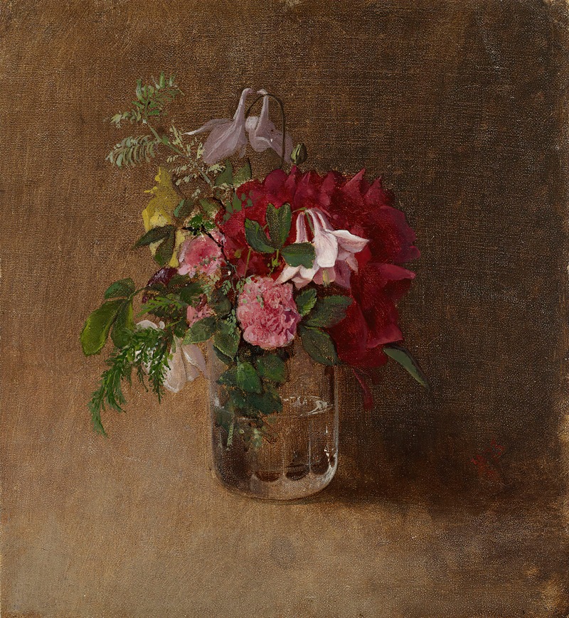 Flowers in a Glass by Альберт Эдельфельт, 1873 — digital art print download