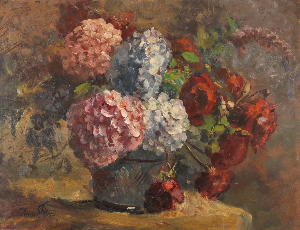Hortensien und Rosen by Анна Петерс, 1900 — digital art print download