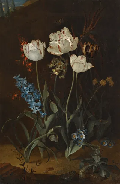 Still Life With Tulips And Hyacinth by Coenraet Roepel — digital art print download