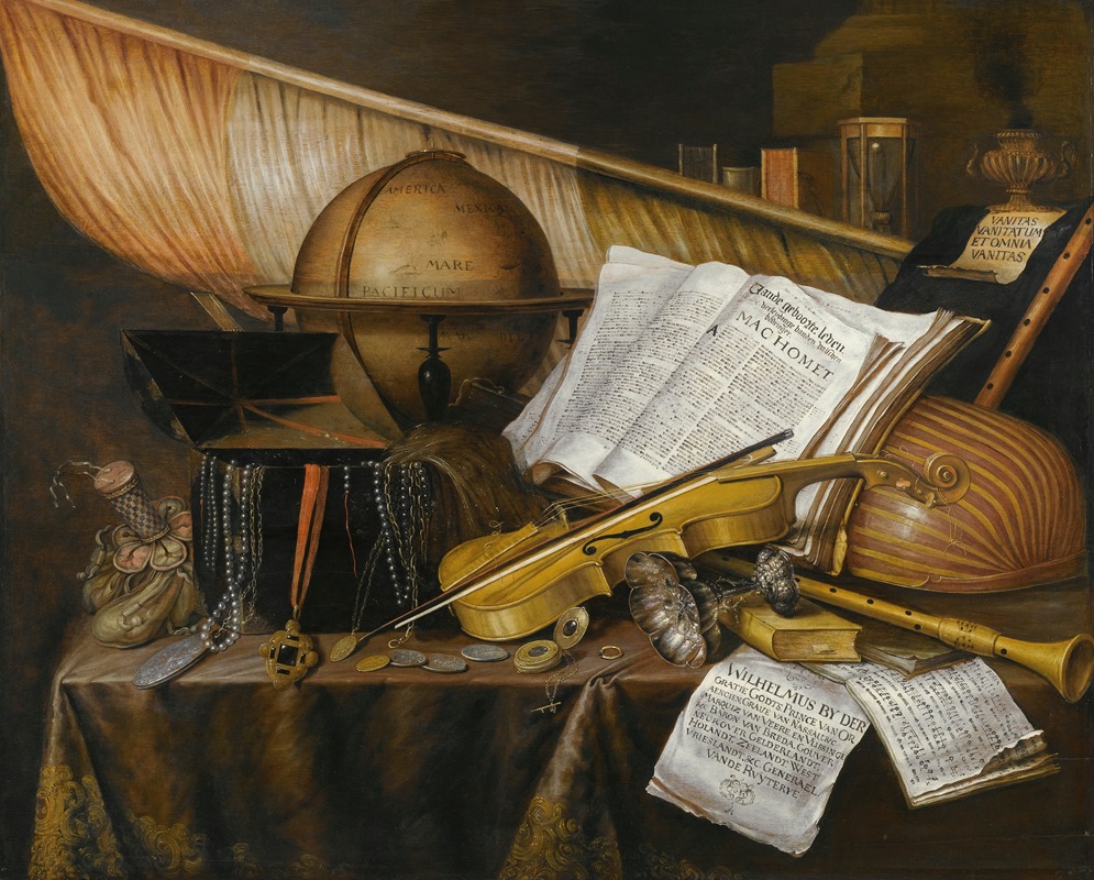 A Vanitas Still Life With Books And Leaflets — Edwaert Collier