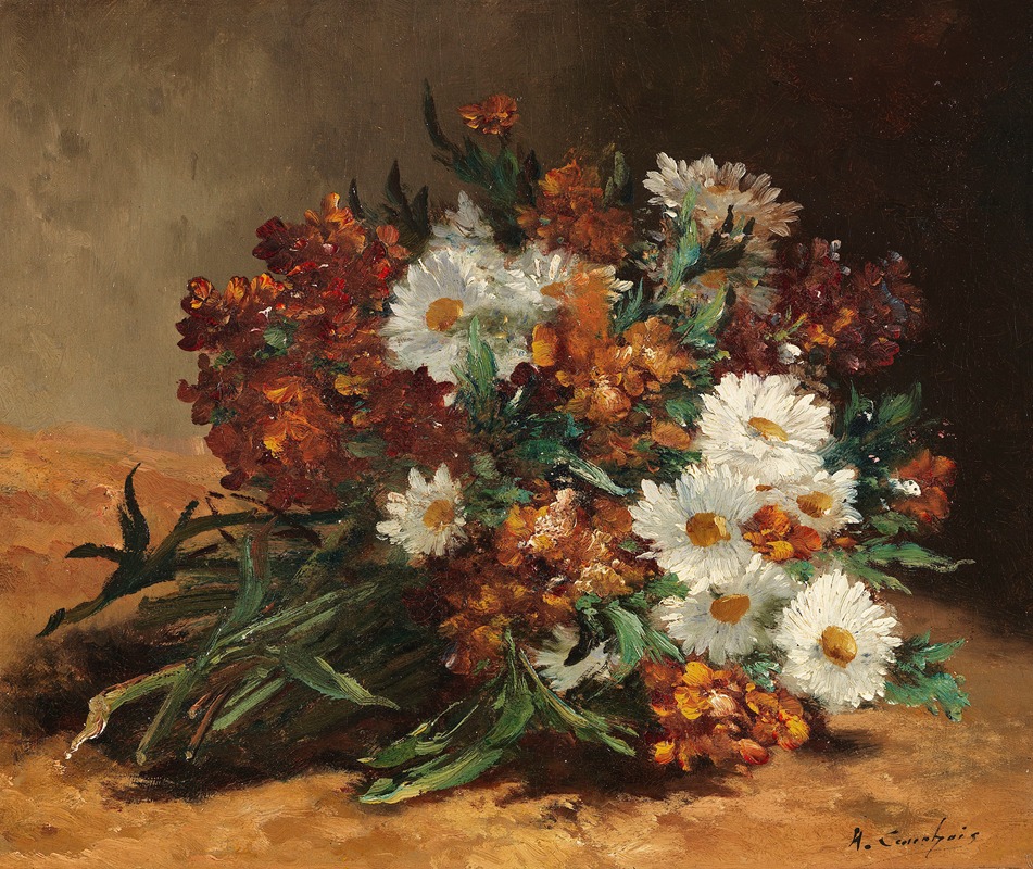 Bouquet with daisies and gold lacquer — Южен Анри Кошуа