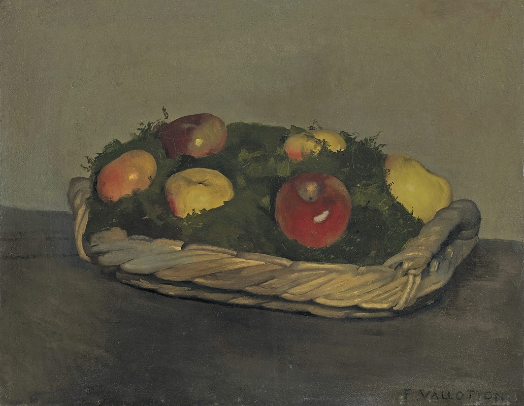 Basket With Red And Yellow Apples by Феликс Валлотон — digital art print download