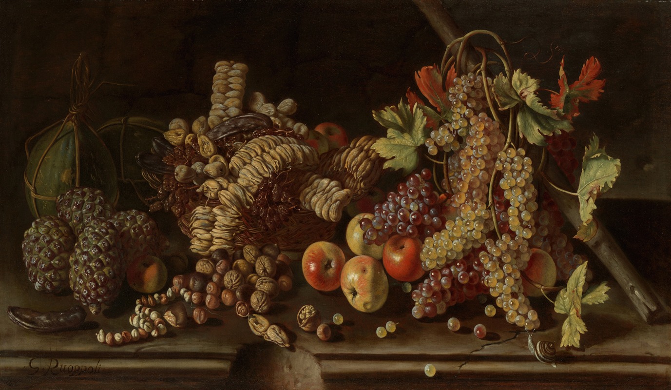 Still Life of Fruit and Nuts — Giuseppe Ruoppolo