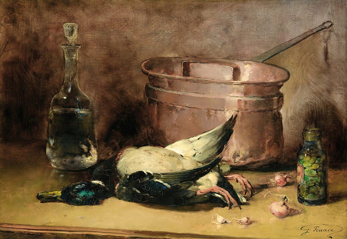 Still Life With A Duck by Guillaume-Romain Fouace — digital art print download