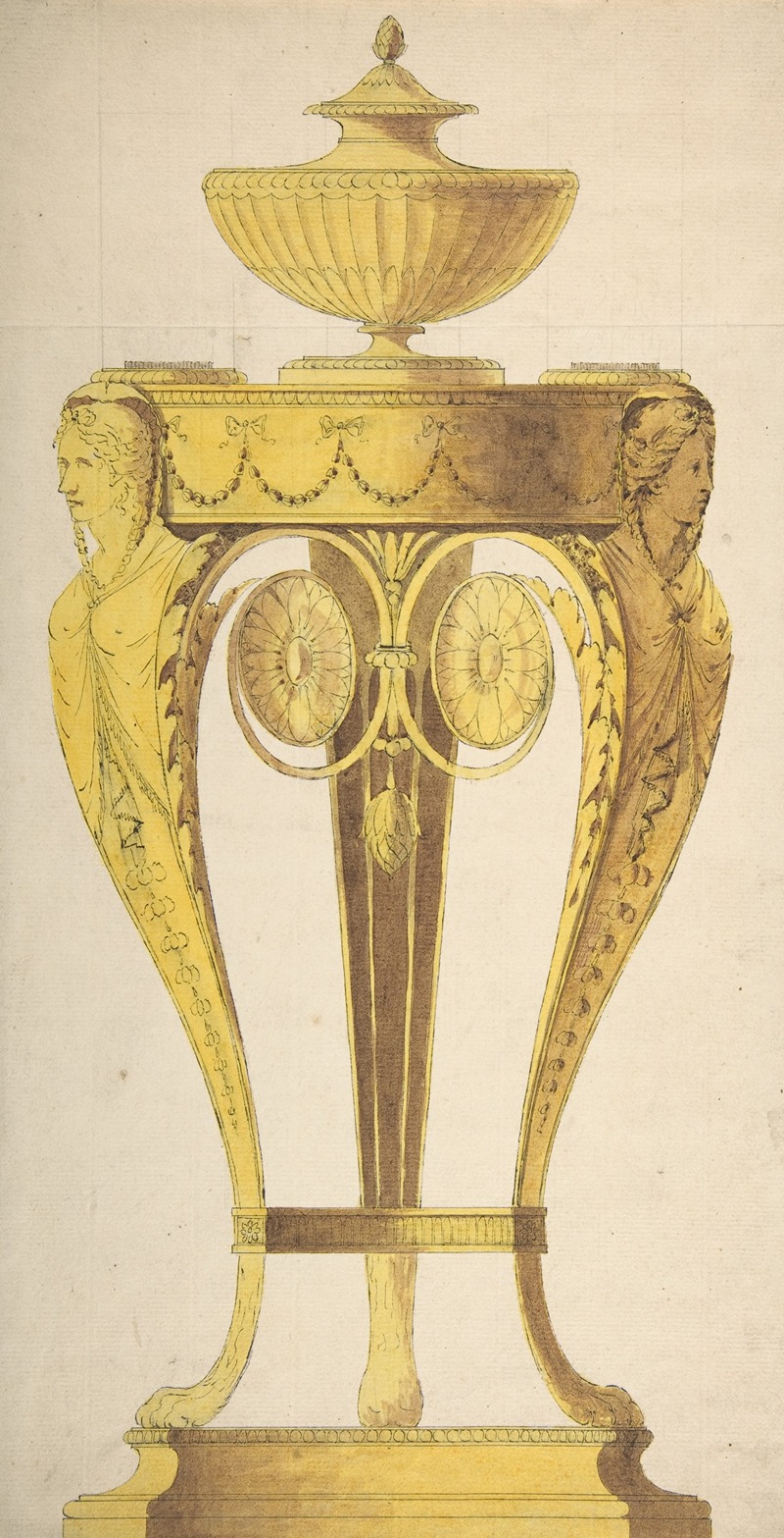 Design for a torchere or perfume burner by Henry Holland, 1765–1806 — digital art print download