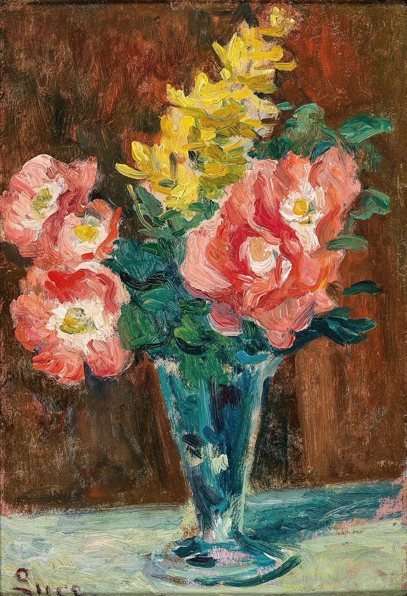 Vase With Flowers by Maximilien Luce — digital art print download