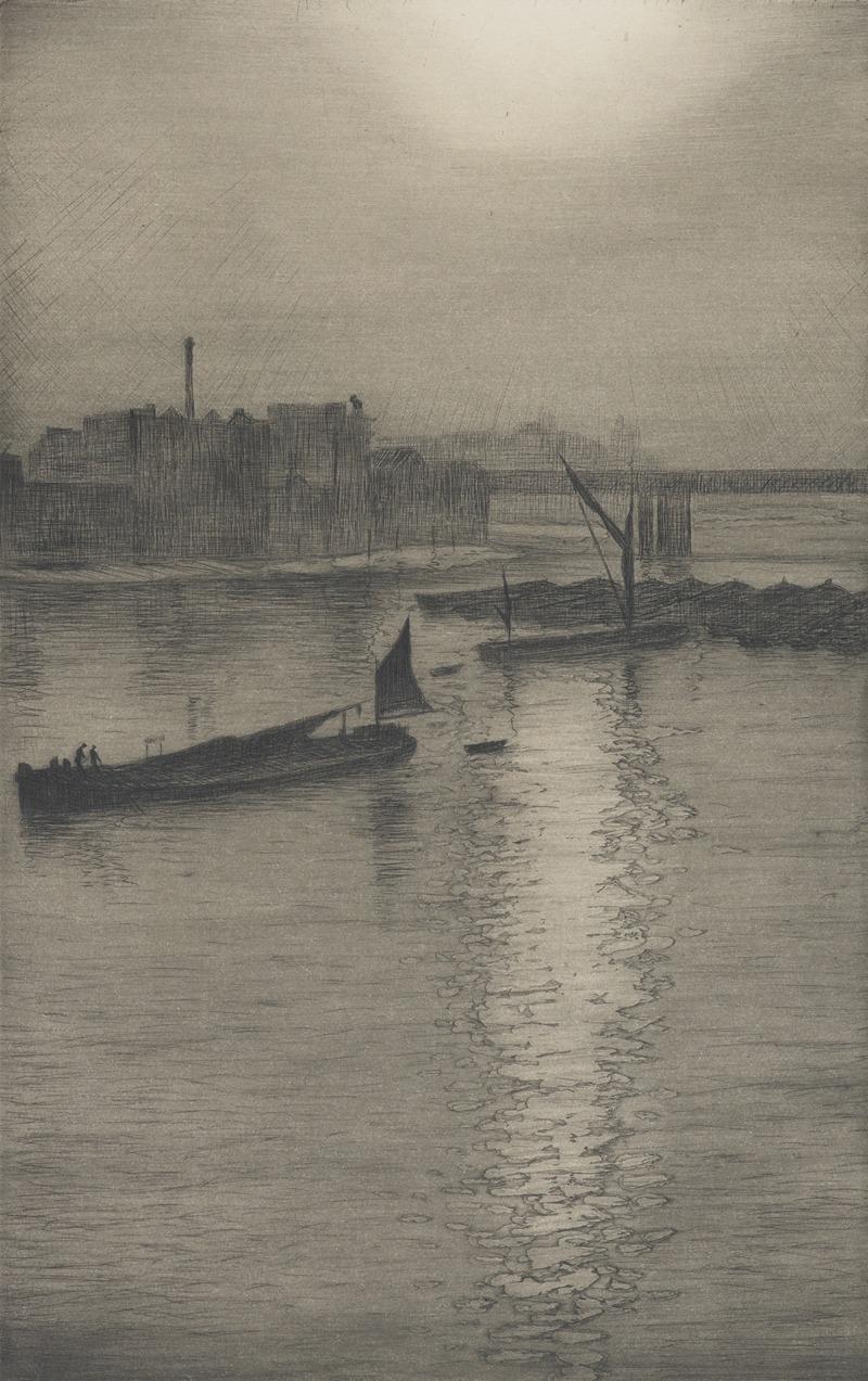From Waterloo Bridge;Sun bursting through fog — Christopher R. W. Nevinson